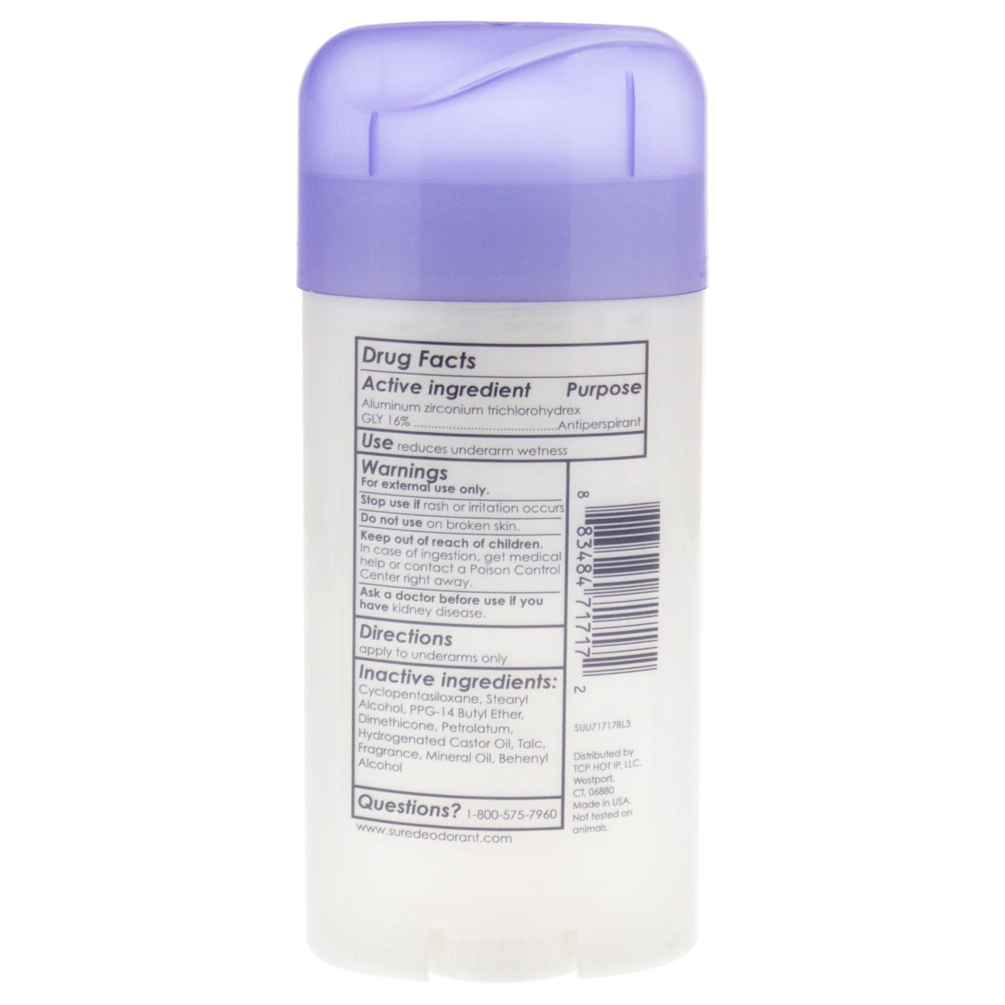 Invisible Solid Anti-Perspirant and Deodorant - Unscented by Sure for Unisex - 2.6 oz Deodorant Stick, See Description, alternate image number 1