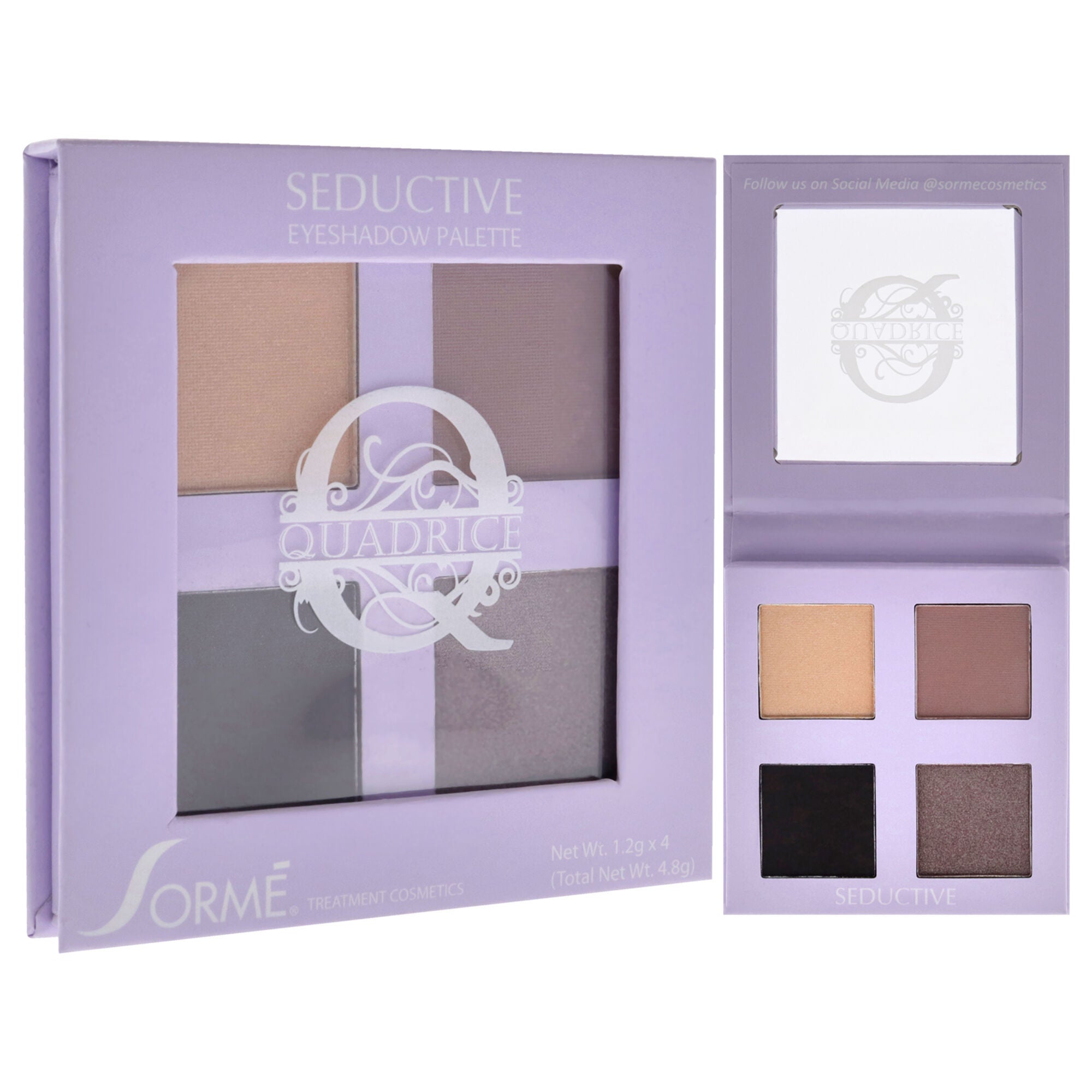 Quadrice Eyeshadow Palette - Seductive by Sorme Cosmetics for Women - 0.16 oz Eye Shadow, See Description, alternate image number 2