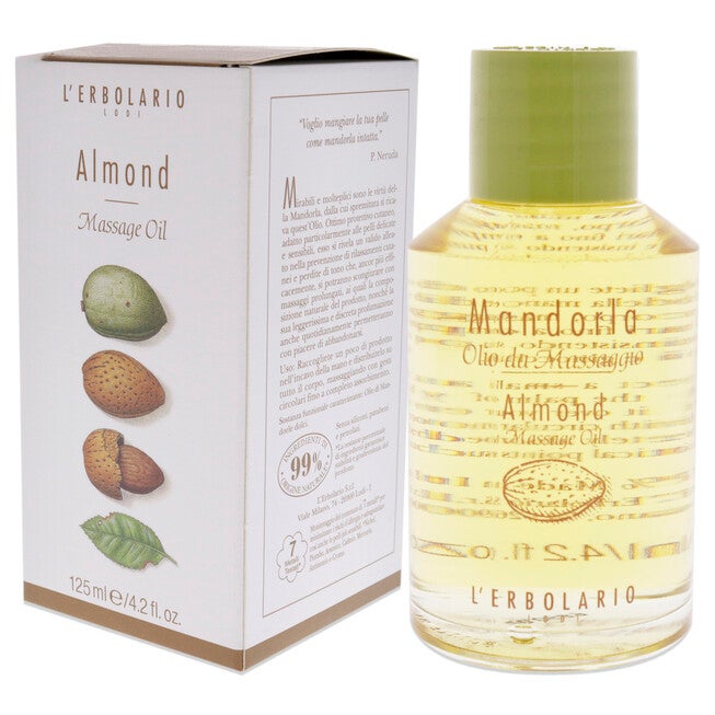 Massage Oil - Almond by LErbolario for Unisex - 4.2 oz Oil, , alternate image number null