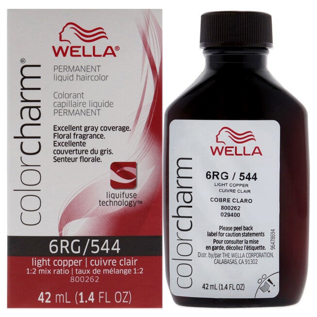 Color Charm Permanent Liquid Hair Color - 544 6RG Light Copper by Wella for Unisex - 1.42 oz Hair Color, See Description, hi-res image number null