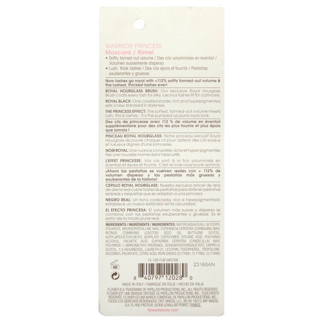 Warrior Princess Mascara - WP1 Royal Black by Flower Beauty for Women - 0.3 oz Mascara, See Description, alternate image number 2