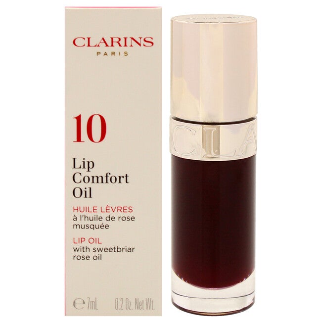 Lip Comfort Oil - 10 Plum by Clarins for Women - 0.2 oz Lip Oil, NA, hi-res image number null