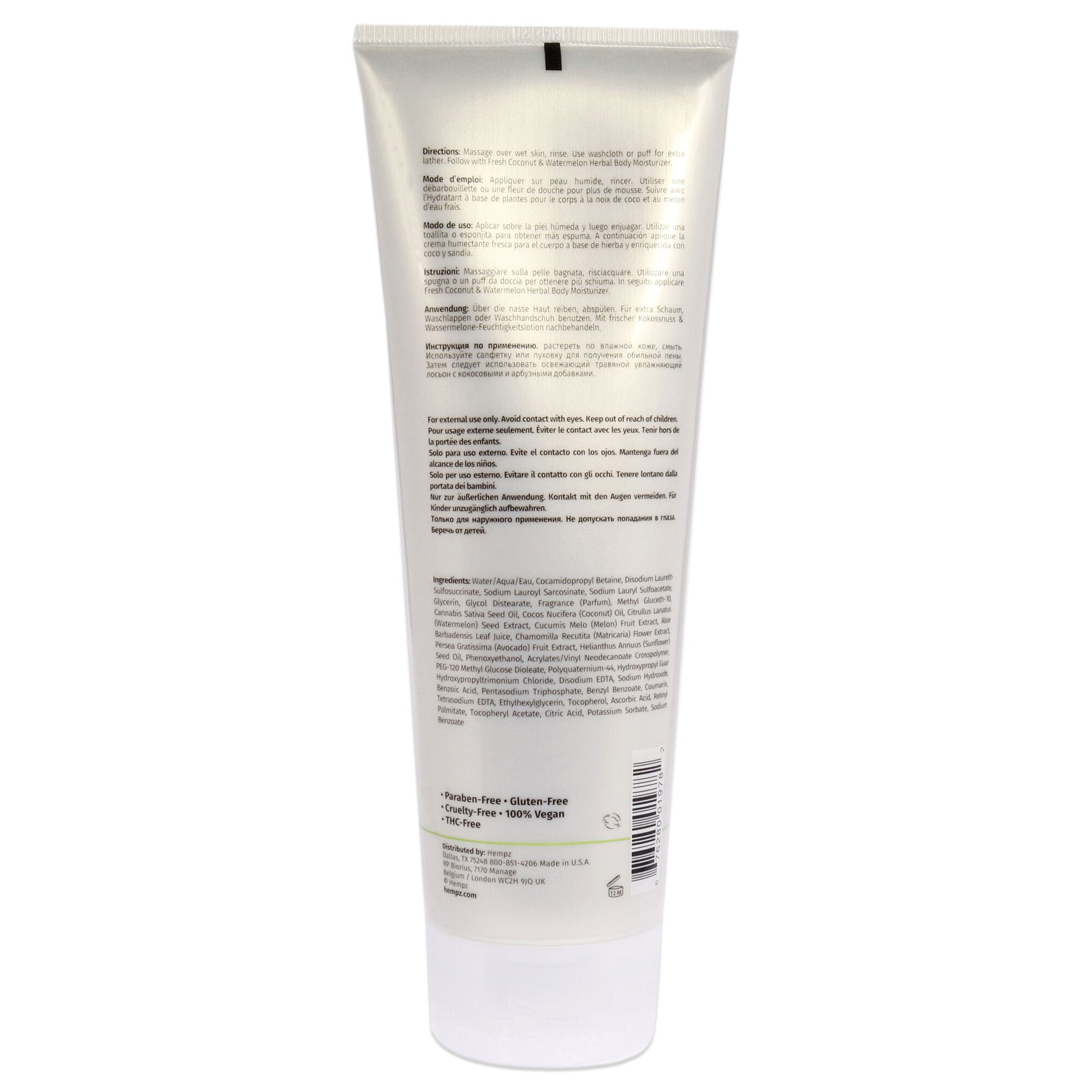 Fresh Coconut and Watermelon Herbal Body Wash by Hempz for Unisex - 8.5 oz Body Wash, , alternate image number 3