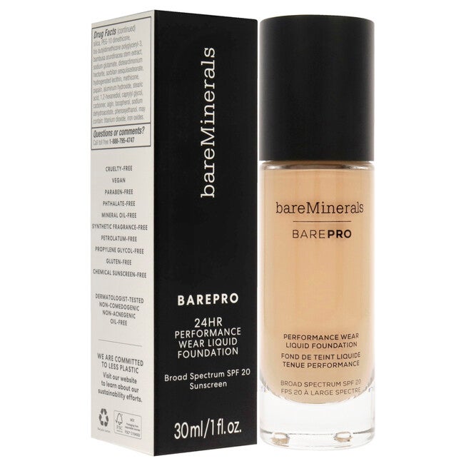 Barepro Performance Wear Liquid Foundation SPF 20 - 11 Natural by bareMinerals for Women - 1 oz Foundation, , alternate image number null