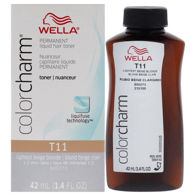 Color Charm Permanent Toner - T11 Lightest Beige Blonde by Wella for Unisex - 1.4 oz Toner, NA, hi-res image number null
