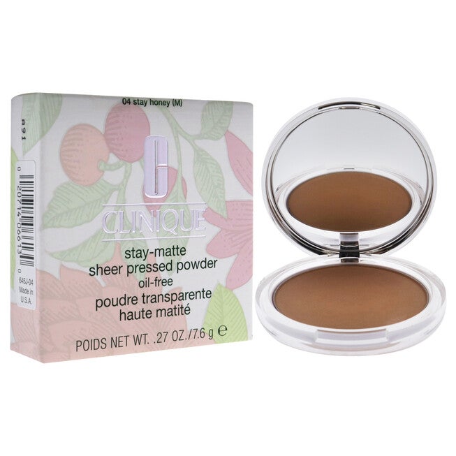 Stay-Matte Sheer Pressed Powder - 04 Stay Honey M - Dry Combination To Oily by Clinique for Women - 0.27 oz Powder, , alternate image number null