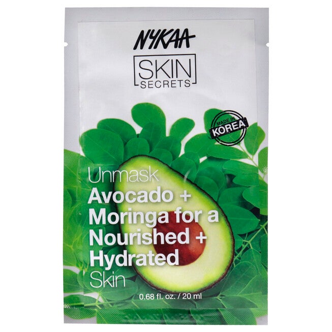 Skin Secrets Sheet Mask - Avocado and Moringa by Nykaa Naturals for Women - 1 Pc Mask, See Description, hi-res image number 0