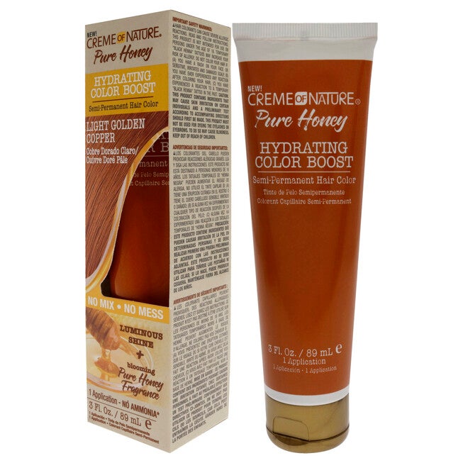 Pure Honey Hydrating Color Boost Semi-Permanent Hair Color - Light Golden Copper by Creme of Nature for Unisex - 3 oz Hair Color, NA, alternate image number null