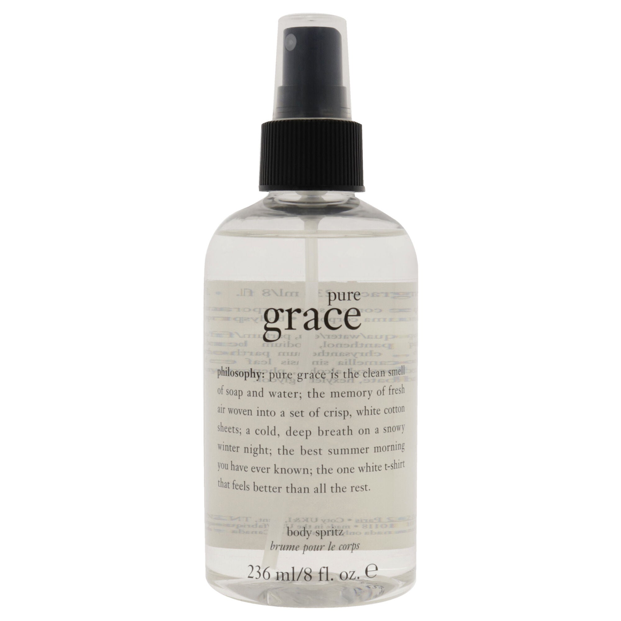 Pure Grace Body Spritz by Philosophy for Women - 8 oz Body Spray, See Description, hi-res image number 0