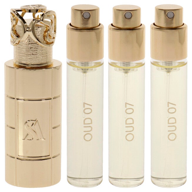 Oud 07 by Swiss Arabian for Unisex - 4 Pc Mini Gift Set 3 x 1oz Perfume Spray, Metal Case, See Description, alternate image number null