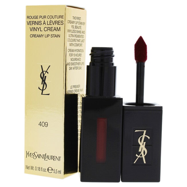 Vinyl Cream Lip Stain - 409 Burgundy Vibes by Yves Saint Laurent for Women - 0.18 oz Lip Gloss, NA, alternate image number null