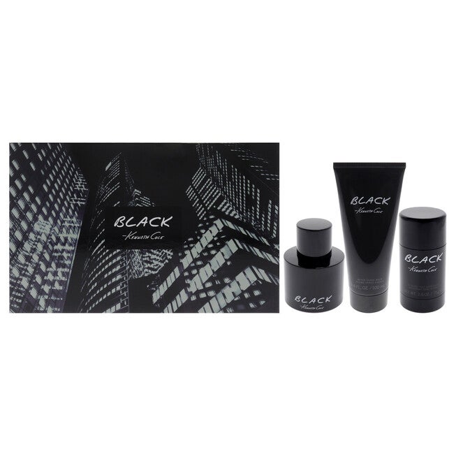 Kenneth Cole Black by Kenneth Cole for Men - 3 Pc Gift Set 3.4oz EDT Spray, 3.4oz After Shave Balm, 2.6oz Deodorant Stick, NA, hi-res image number null