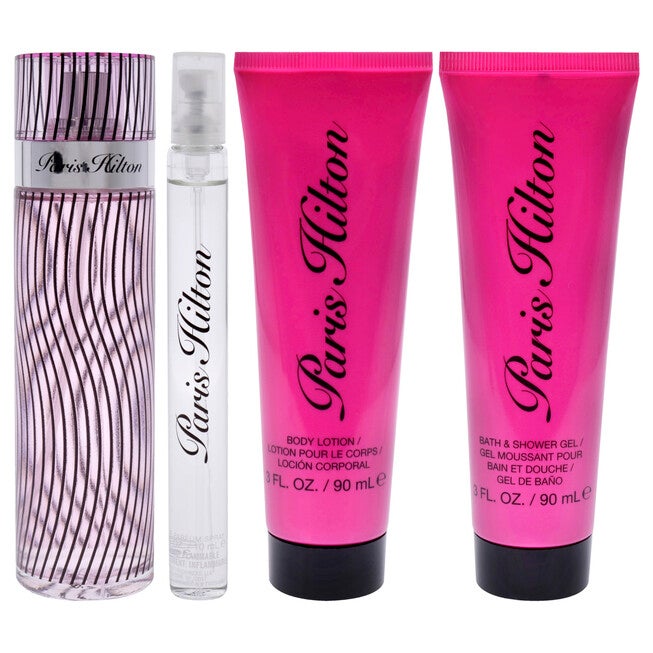 Paris Hilton by Paris Hilton for Women - 4 Pc Gift Set 3.4oz EDP Spray, 0.34oz EDP Spray, 3oz Body Lotion, 3oz Bath and Shower Gel, , alternate image number null