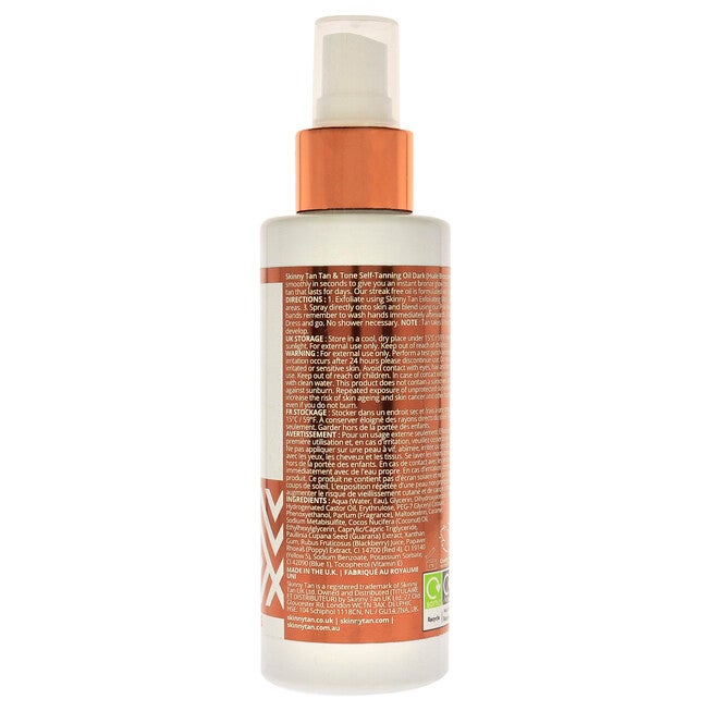 Tan and Tone Self-Tanning Oil - Dark by Skinny Tan for Women - 4.9 oz Oil, NA, alternate image number null