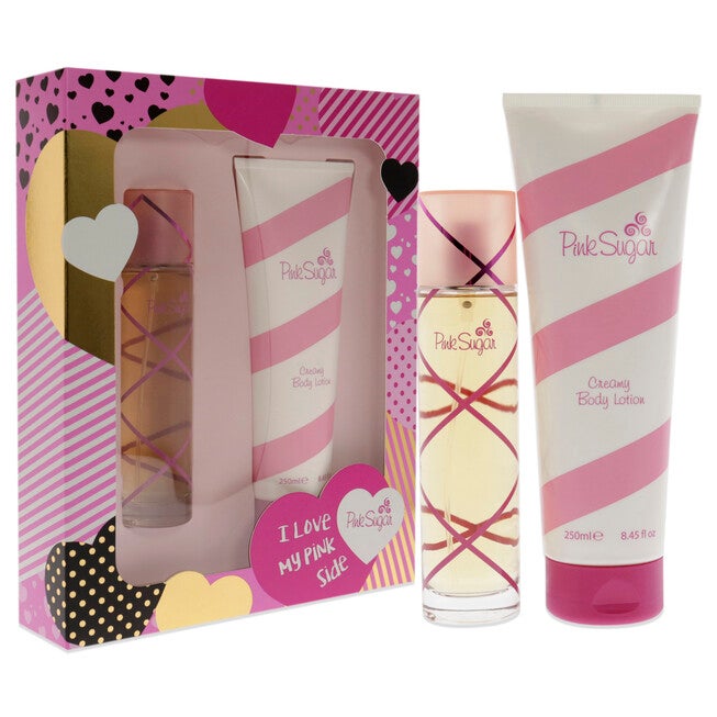 Pink Sugar by Aquolina for Women - 2 Pc Gift Set 3.4 oz EDT Spray, 8.45 oz Creamy Body Lotion, , alternate image number null