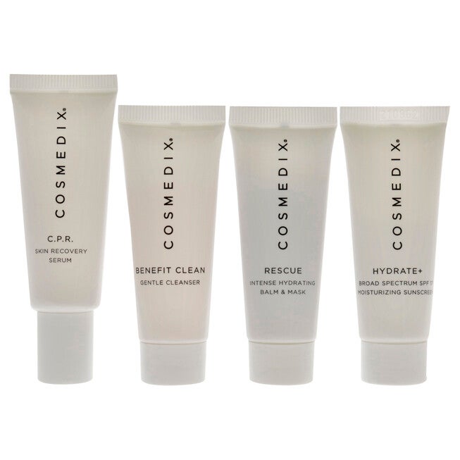 Sensitive Skin Essentials Kit by Cosmedix for Unisex - 4 Pc 0.5oz Benefit Clean, 0.5oz C.P.R., 0.5oz Rescue, 0.5oz Hydrate Plus, NA, alternate image number null