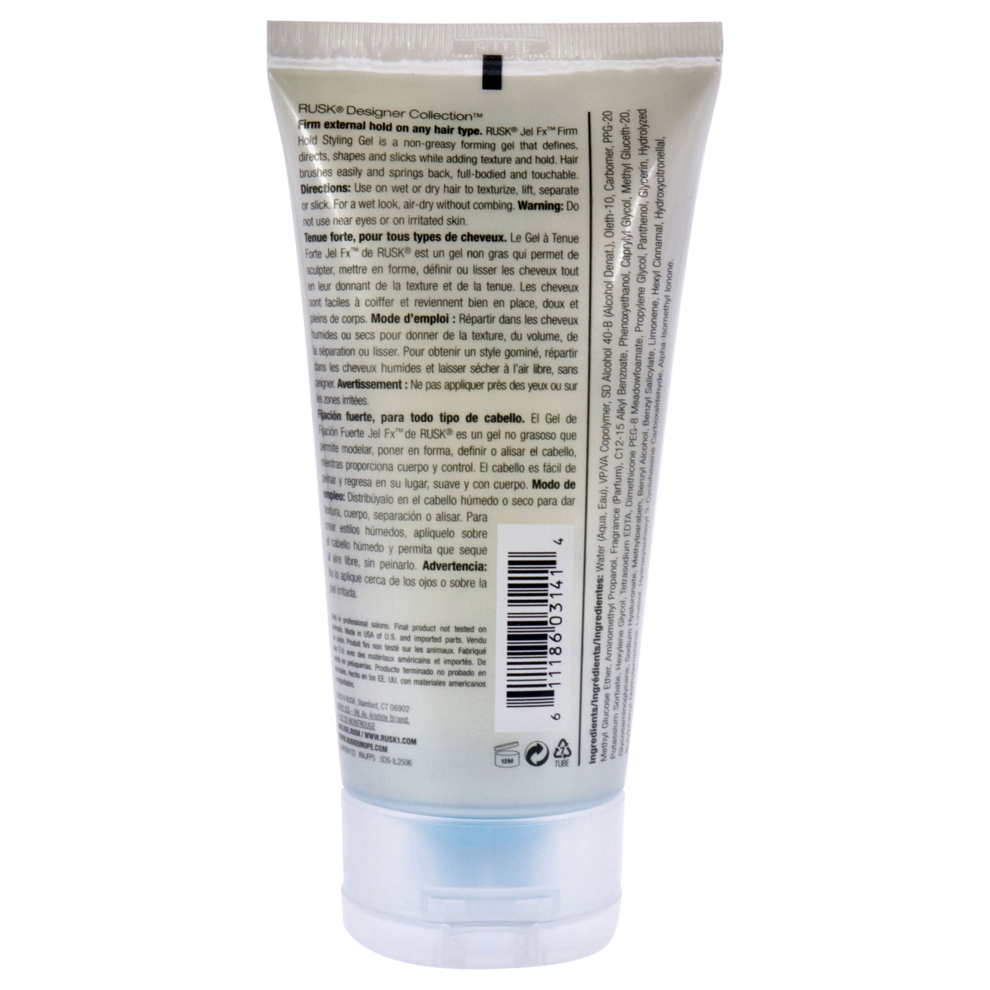 Jel FX Firm Hold Firm Hold Styling Gel by Rusk for Unisex - 5.3 oz Gel, See Description, alternate image number 2