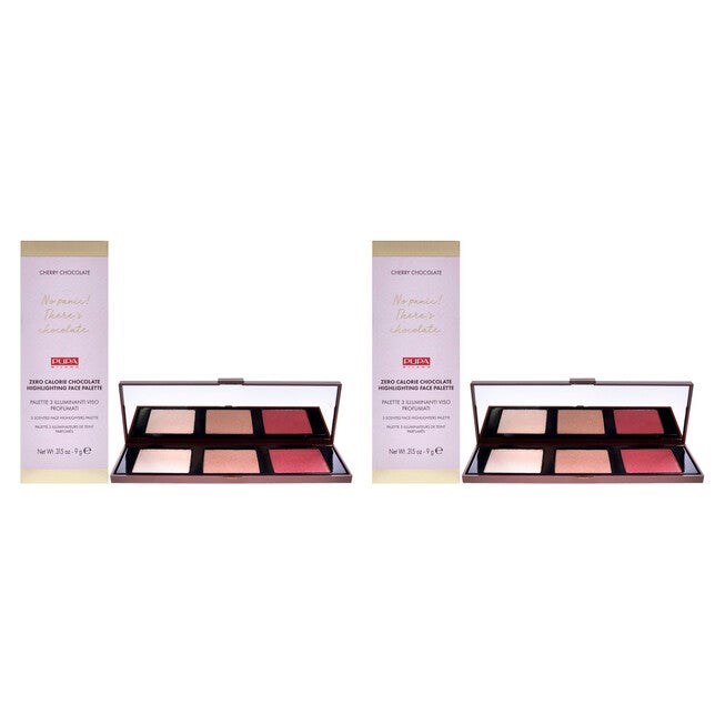 Zero Calorie Chocolate Highlighter Palette - 001 Cherry Chocolate by Pupa Milano for Women - 0.315 oz Highlighter - Pack of 2, NA, hi-res image number null