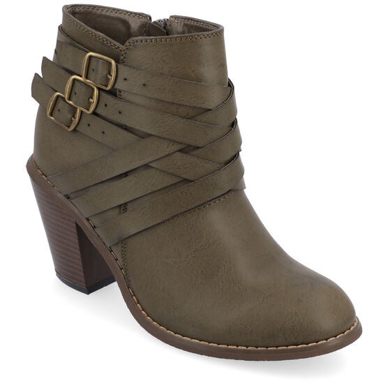 Women's Regular and Wide Width Strap Bootie, Olive, hi-res image number null