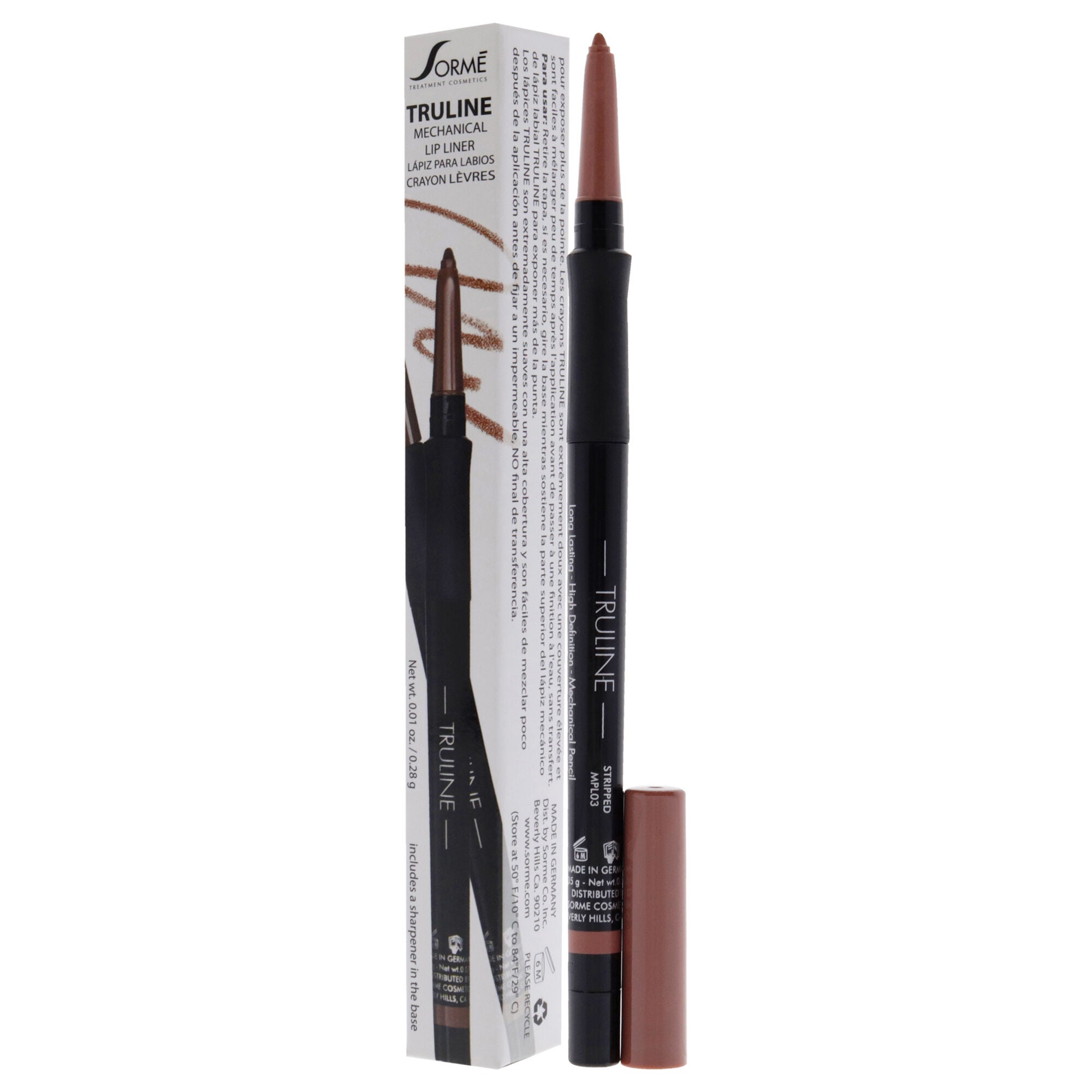Truline Mechanical Lipliner - MPL03 Stripped by Sorme Cosmetics for Women - 0.01 oz Lipliner, See Description, alternate image number 3