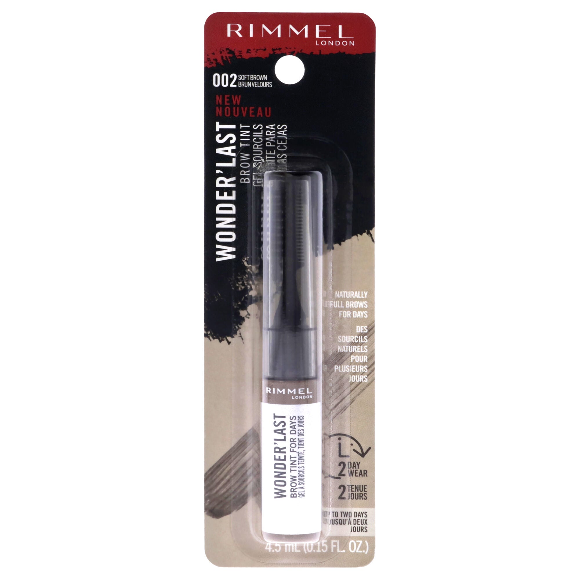Wonder Last Brow Tint - 002 Soft Brown by Rimmel London for Women - 0.15 oz Eyebrow, See Description, hi-res image number 0