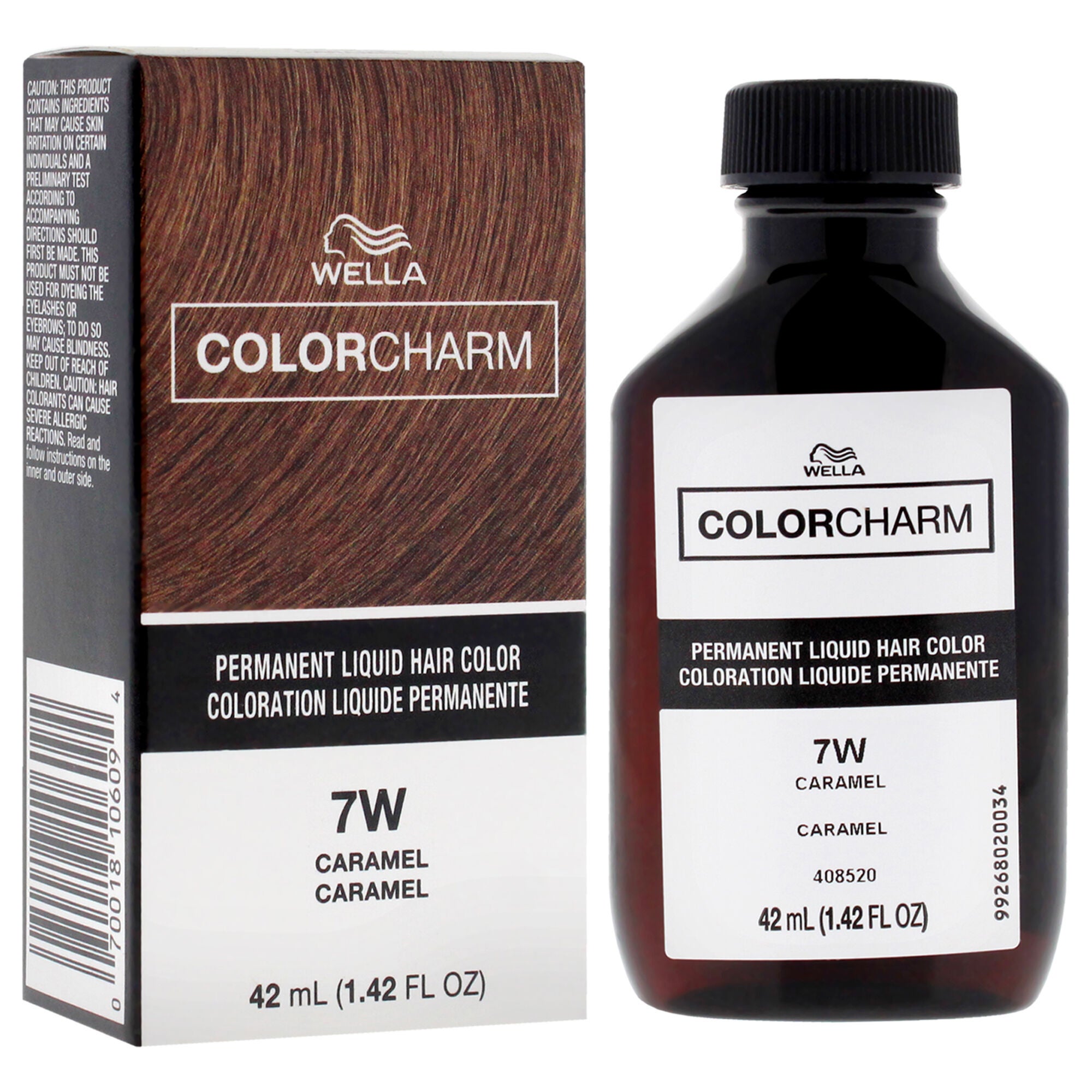 Color Charm Permanent Liquid Hair Color - 7W Caramel by Wella for Unisex - 1.42 oz Hair Color, See Description, alternate image number 2