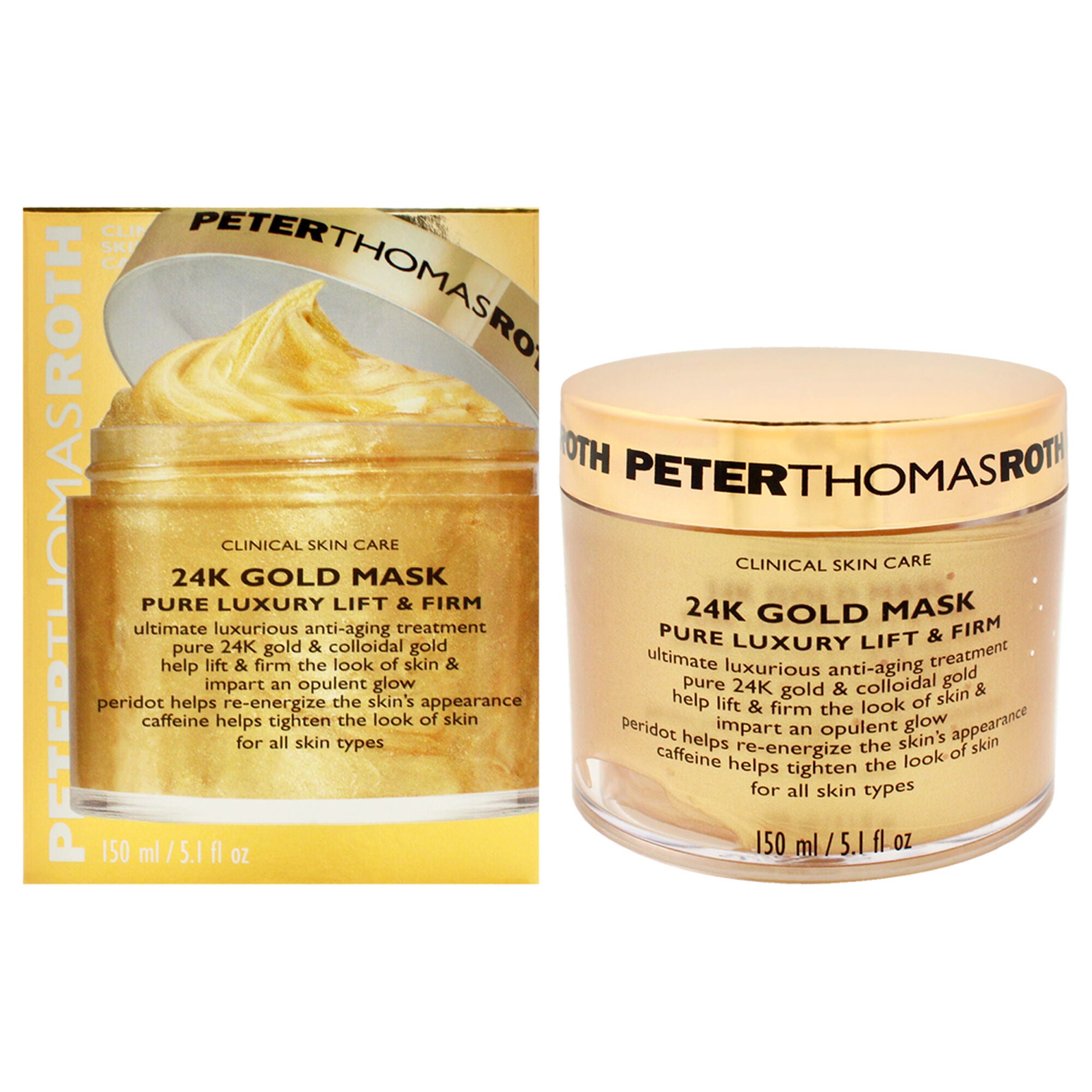 24K Gold Mask Pure Luxury Lift and Firm Mask by Peter Thomas Roth for ...