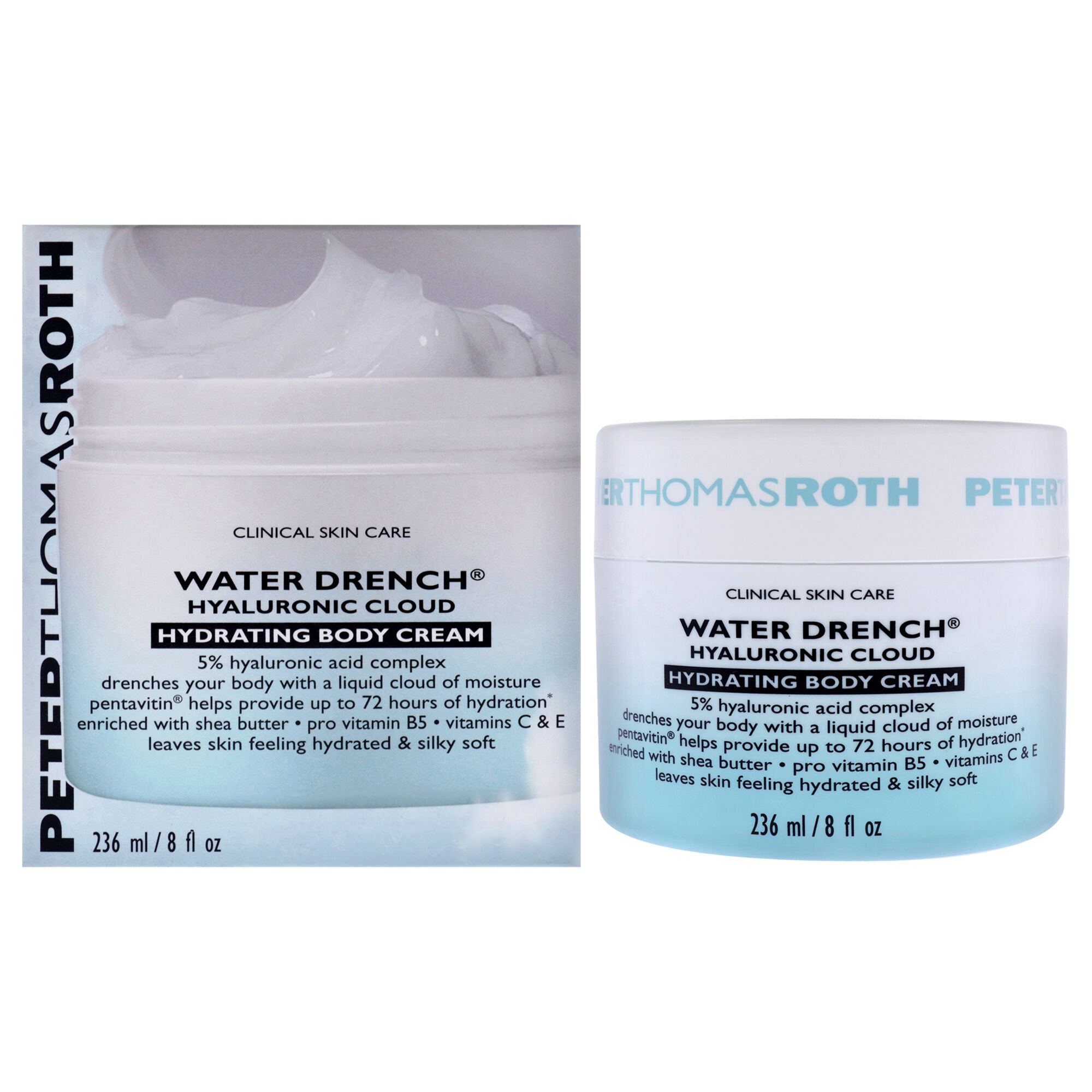 Water Drench Hyaluronic Cloud Hydrating Body Cream by Peter Thomas Roth for Unisex - 8 oz Body Cream, White, hi-res image number 0