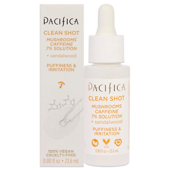 Clean Shot Mushrooms and Caffeine 7 Percent by Pacifica for Unisex - 0.80 oz Serum, NA, hi-res image number null