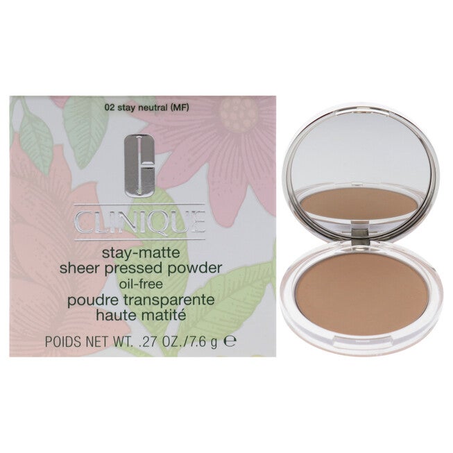 Stay-Matte Sheer Pressed Powder - 02 Stay Neutral (MF) - Dry Combination To Oi by Clinique for Women - 0.27 oz Powder, NA, hi-res image number null