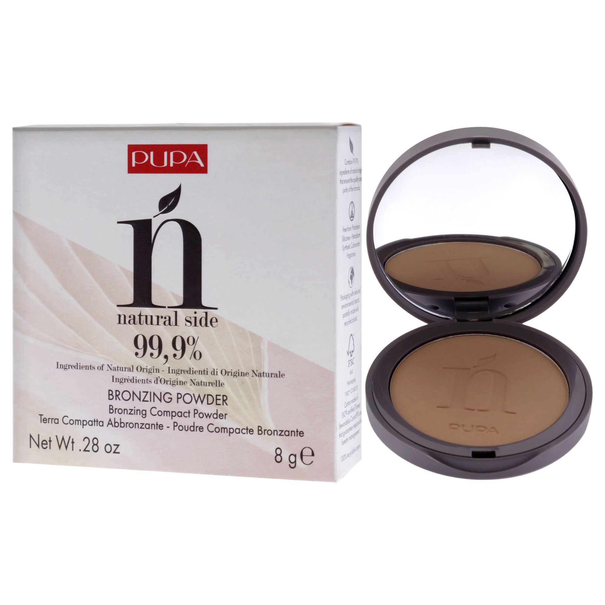 Natural Side Bronzing Powder - 001 Light Bronze by Pupa Milano for Women - 0.28 oz Powder, , alternate image number 7