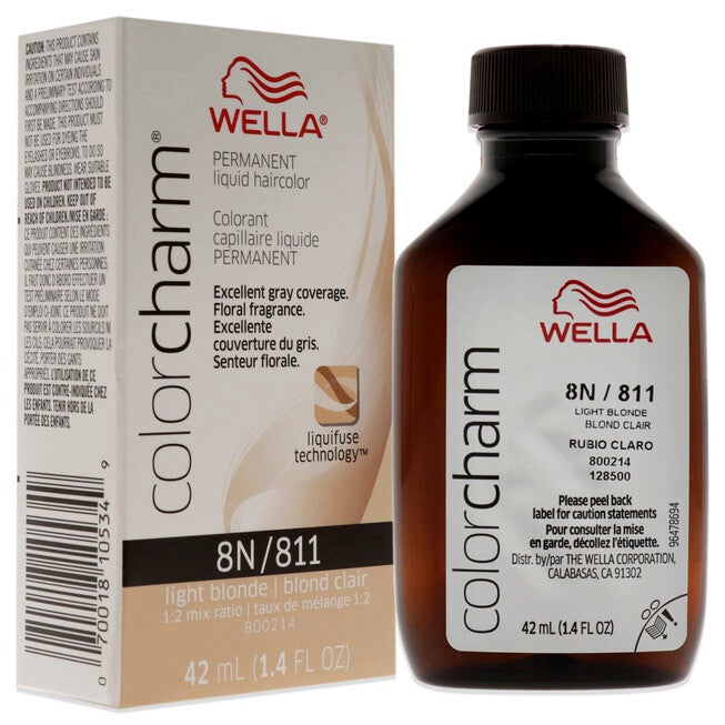 Color Charm Permanent Liquid Hair Color - 811 8N Light Blonde by Wella for Unisex - 1.42 oz Hair Color, NA, alternate image number null