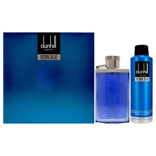 Desire Blue by Alfred Dunhill for Men - 2 Pc Gift Set 3.4oz EDT Spray, 6oz Deodorant Spray, NA, hi-res image number null
