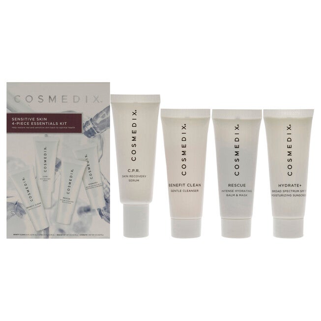 Sensitive Skin Essentials Kit by Cosmedix for Unisex - 4 Pc 0.5oz Benefit Clean, 0.5oz C.P.R., 0.5oz Rescue, 0.5oz Hydrate Plus, NA, hi-res image number null