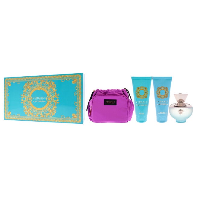 Dylan Turquoise Pour Femme by Versace for Women - 4 Pc Gift Set 3.4oz EDT Spray, 3.4oz Perfumed Body Gel, 3.4oz Perfumed Bath and Shower Gel, Pouch, NA, alternate image number null