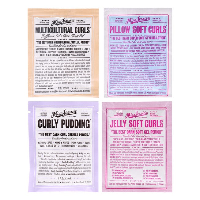Pillow Soft Curls With Jelly Soft Curl and Multi Cultural Curls-Curly Pudding Kit by Miss Jessies for Unisex - 4 Pc Kit, See Description, hi-res image number null