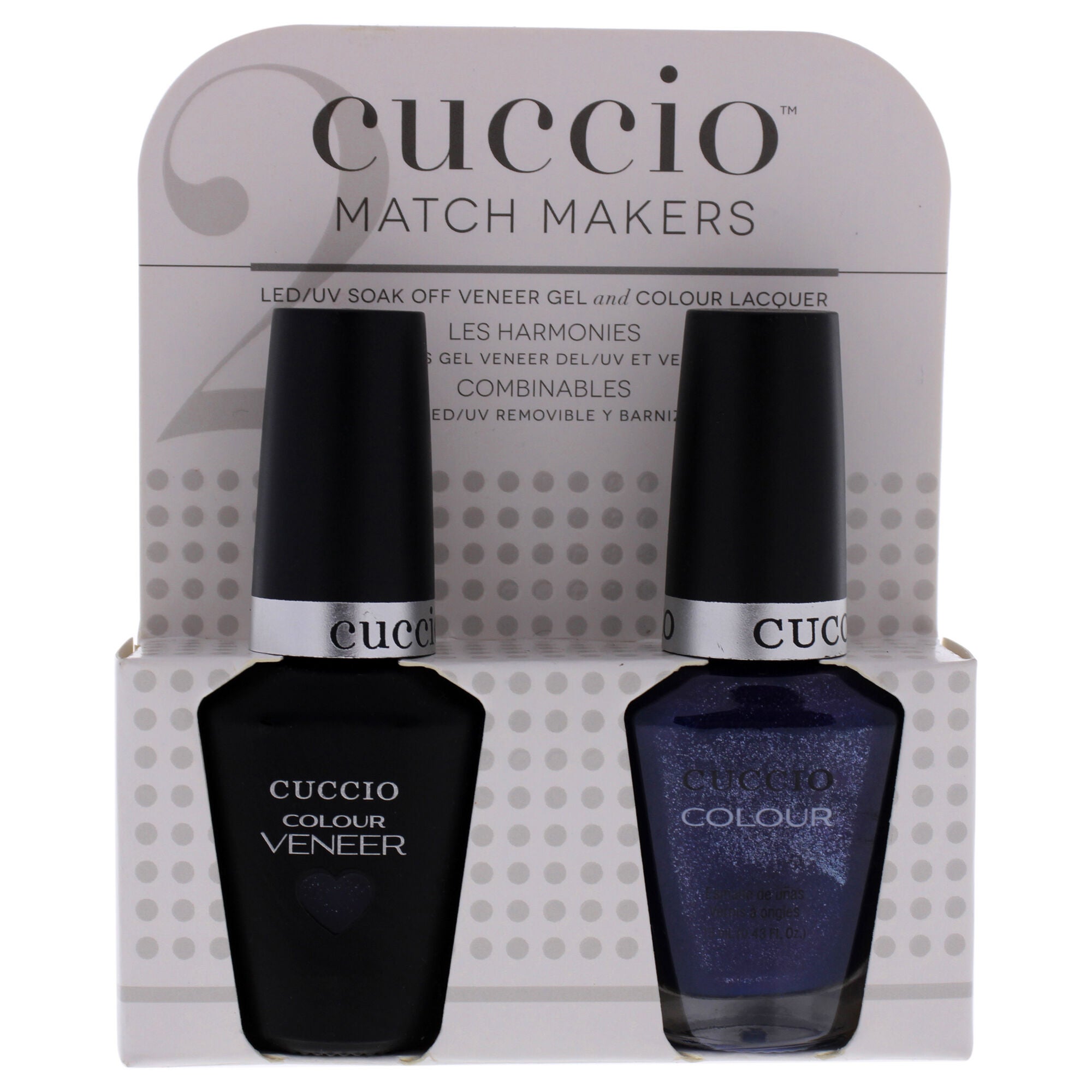 Match Makers Set - Purple Rain In Spain by Cuccio Colour for Women - 2 Pc 0.44oz Veneer Soak Of Gel Nail Polish, 0.43oz Colour Nail Polish, See Description, hi-res image number 0