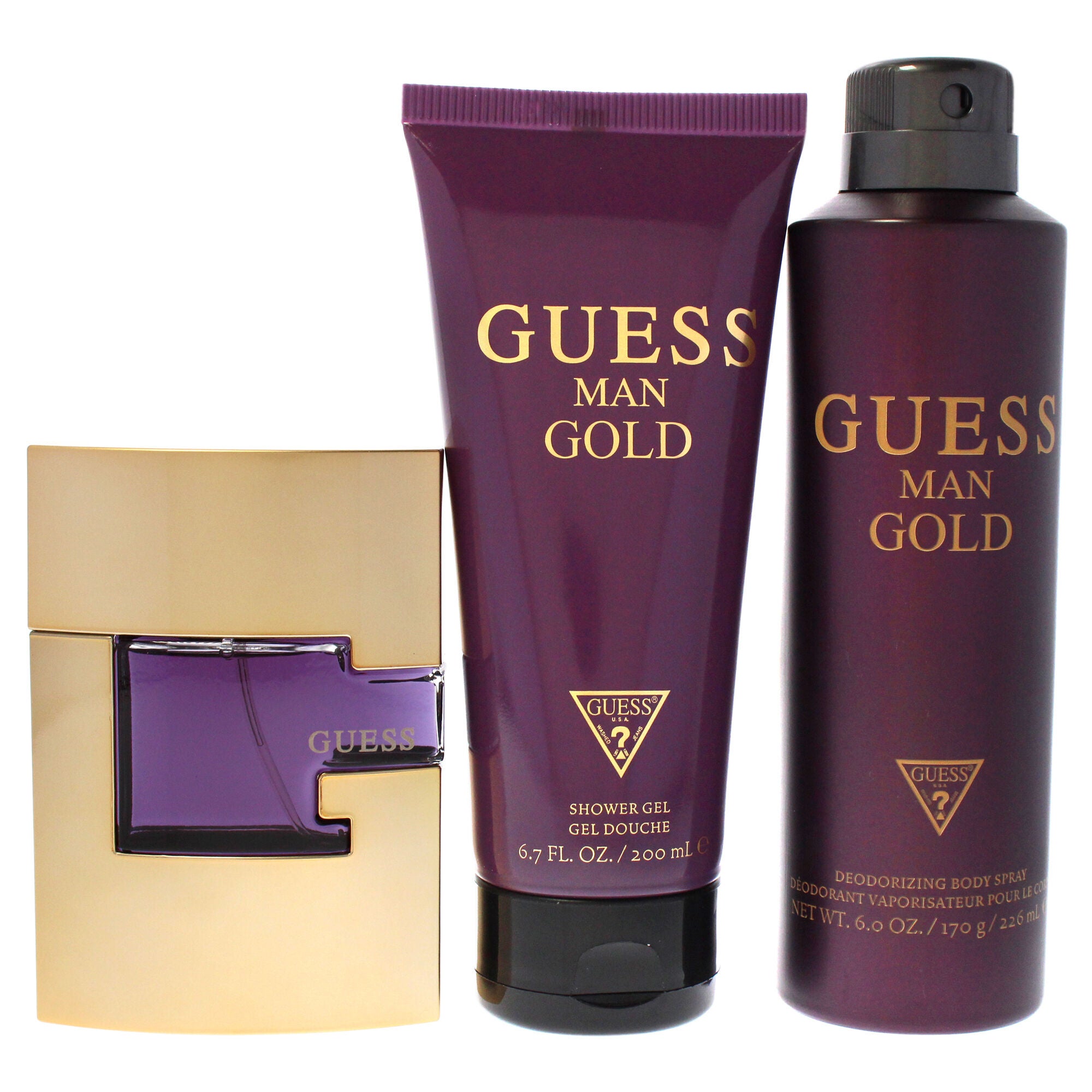 Guess Gold by Guess for Men - 3 Pc Gift Set 2.5oz EDT Spray, 6.0oz Deodorizing Body Spray, 6.7oz Shower Gel, , alternate image number 4