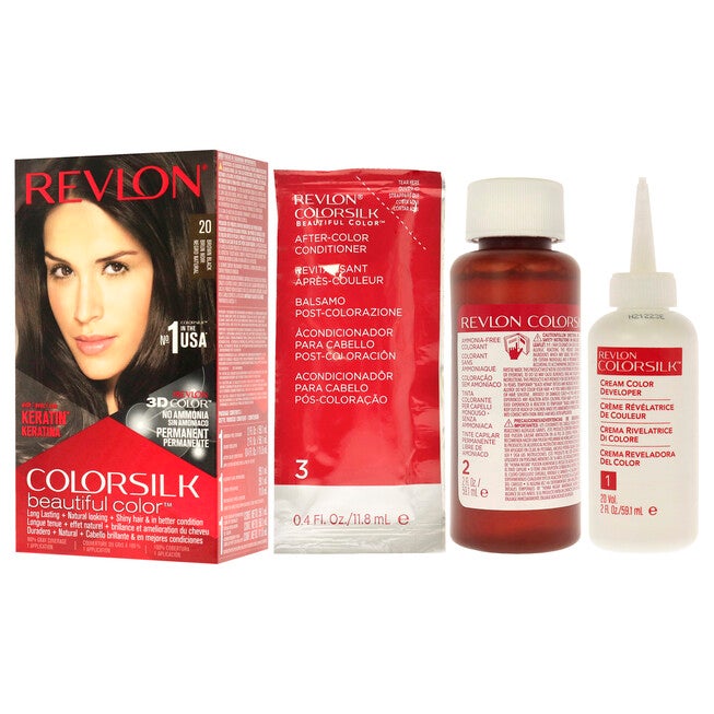 Colorsilk Beautiful Color - 20 Brown Black 2N by Revlon for Unisex - 1 Application Hair Color, NA, alternate image number null