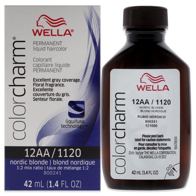 Color Charm Permanent Liquid Hair Color - 1120 12AA Nordic Blonde by Wella for Unisex - 1.42 oz Hair Color, NA, hi-res image number null