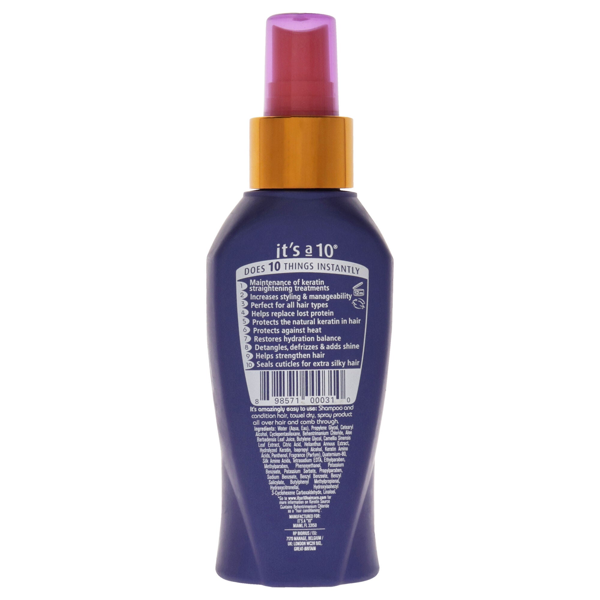 Miracle Leave In Plus Keratin by Its A 10 for Unisex - 4 oz Spray, See Description, alternate image number 2