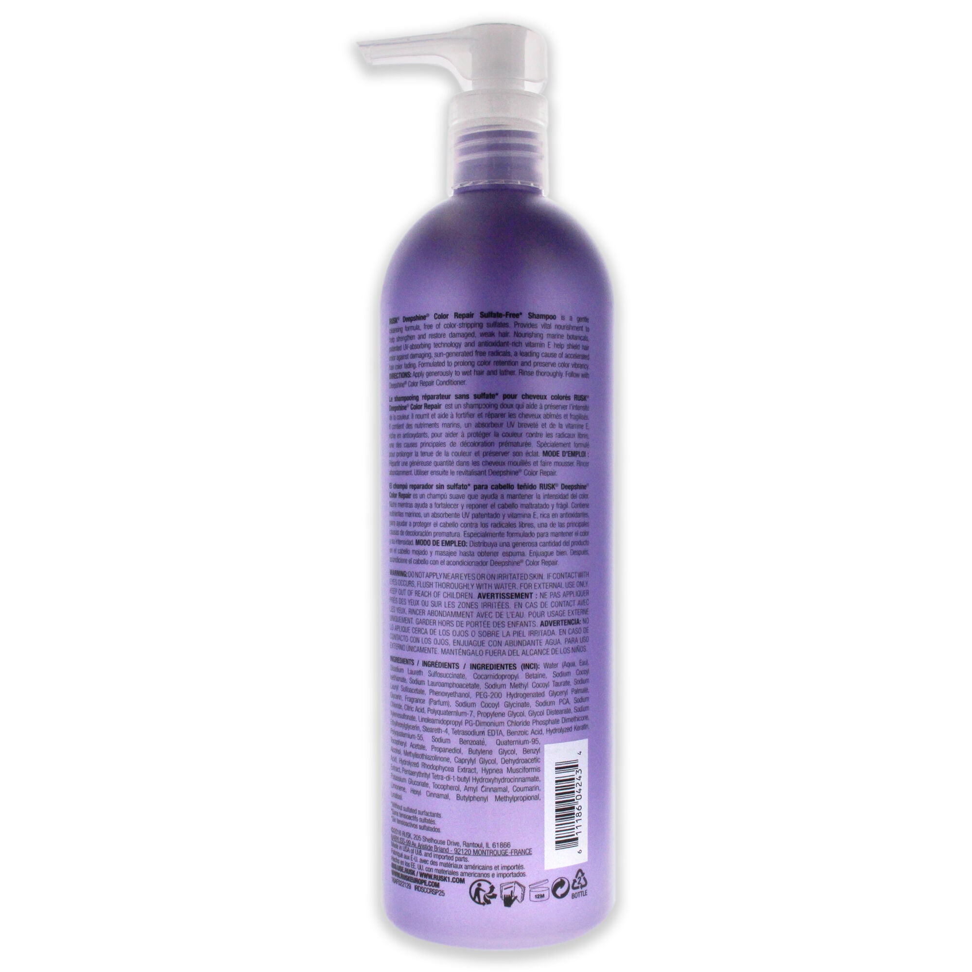 Deepshine Color Repair Sulfate-Free Shampoo by Rusk for Unisex - 25 oz Shampoo, , alternate image number 4