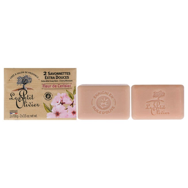 Extra Mild Soap Bars - Cherry Blossom by Le Petit Olivier for Men - 2 x 3.5 oz Soap, NA, hi-res image number null