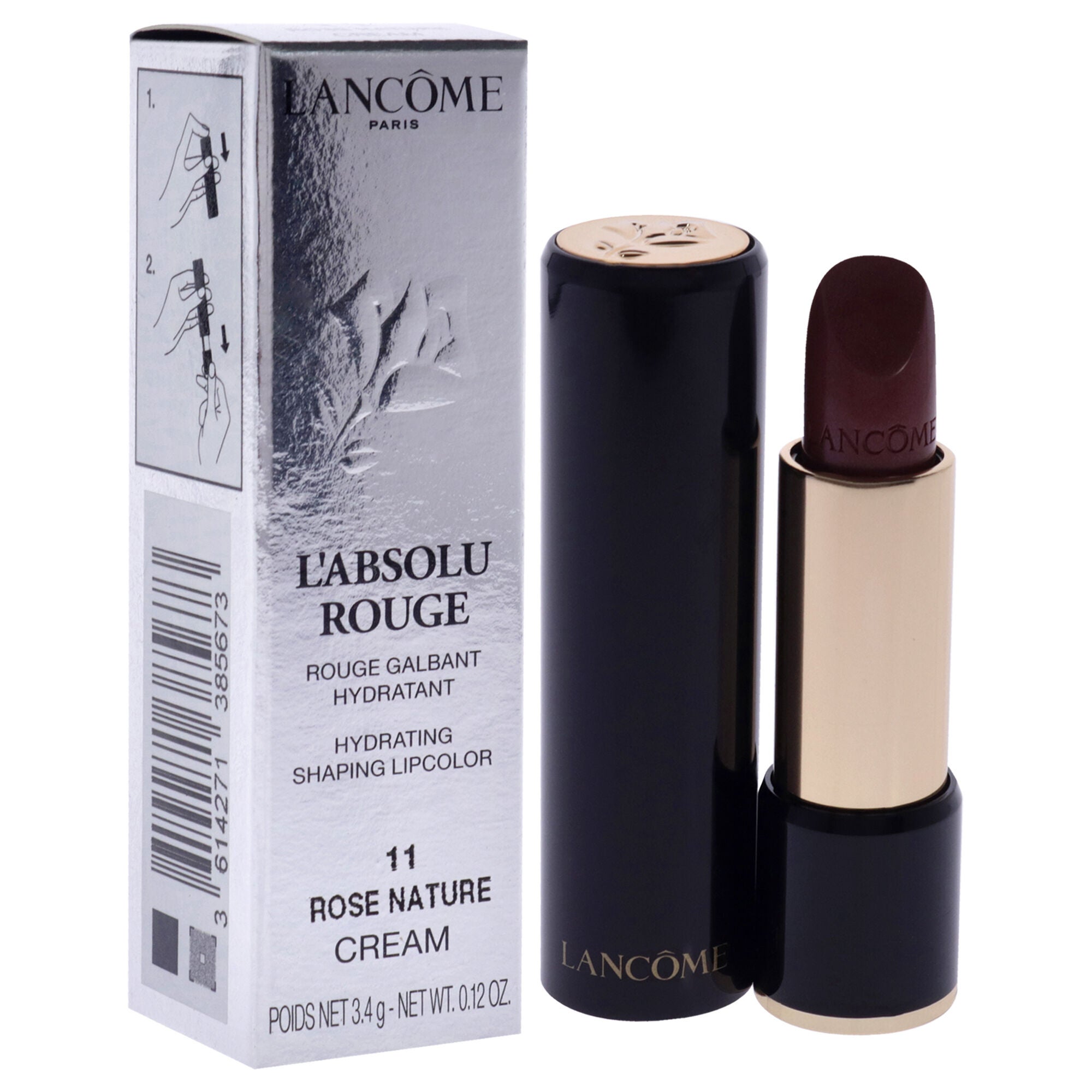 LAbsolu Rouge Hydrating Shaping Lipcolor - 11 Rose Nature-Cream by Lancome for Women - 0.12 oz Lipstick, , alternate image number 6