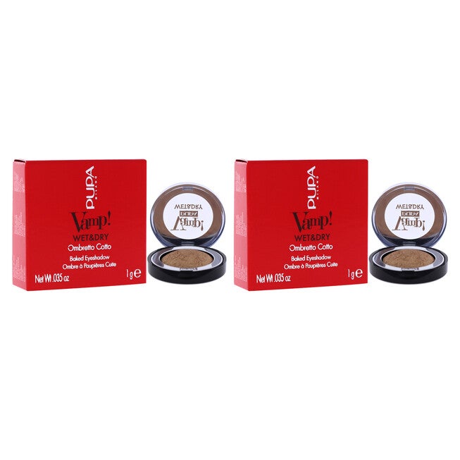 Vamp! Wet and Dry Baked Eyeshadow - 101 Precious Gold by Pupa Milano for Women - 0.035 oz Eye Shadow - Pack of 2, , alternate image number null