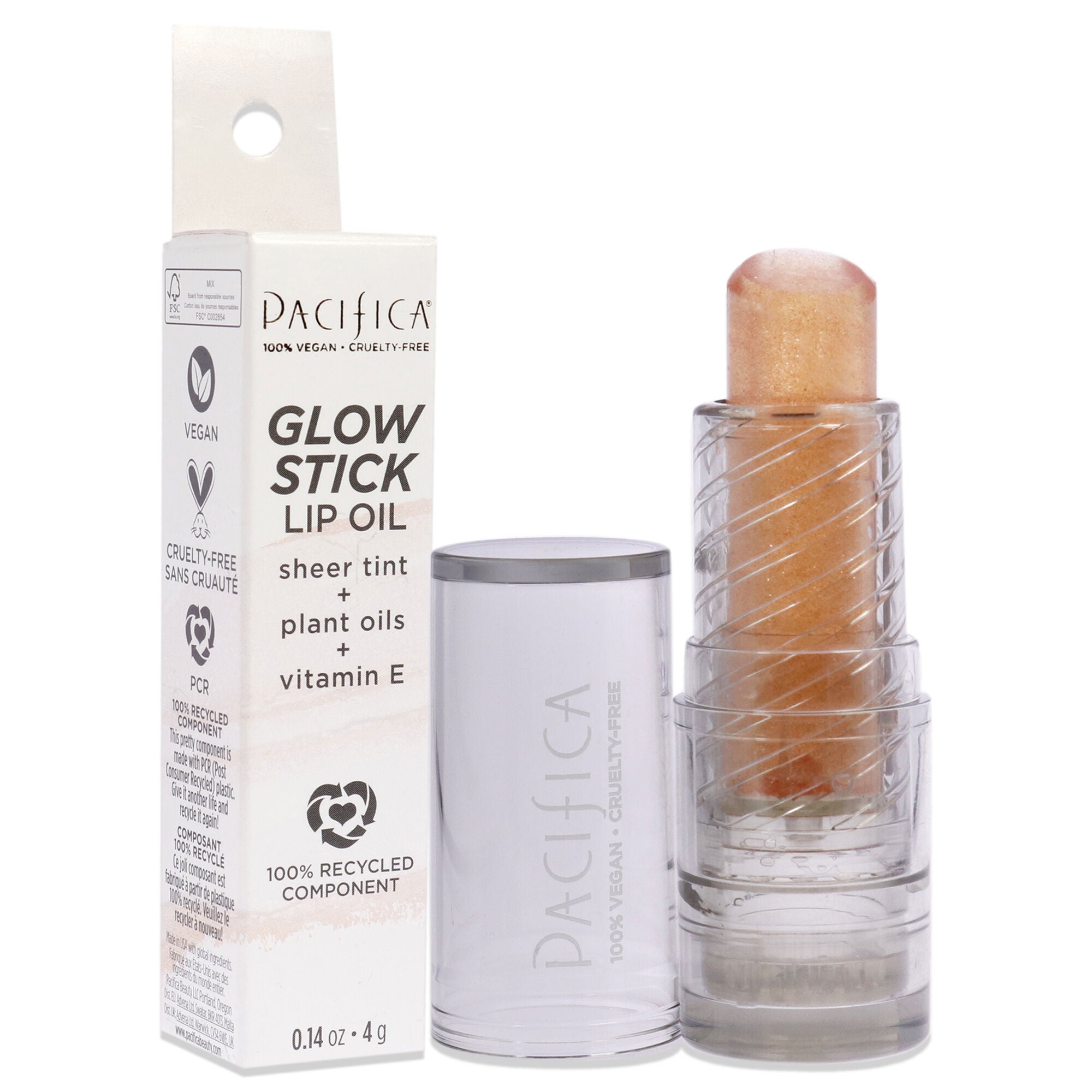 Glow Stick Lip Oil - Pink Sheer by Pacifica for Women - 0.14 oz Lip Oil, See Description, alternate image number 1
