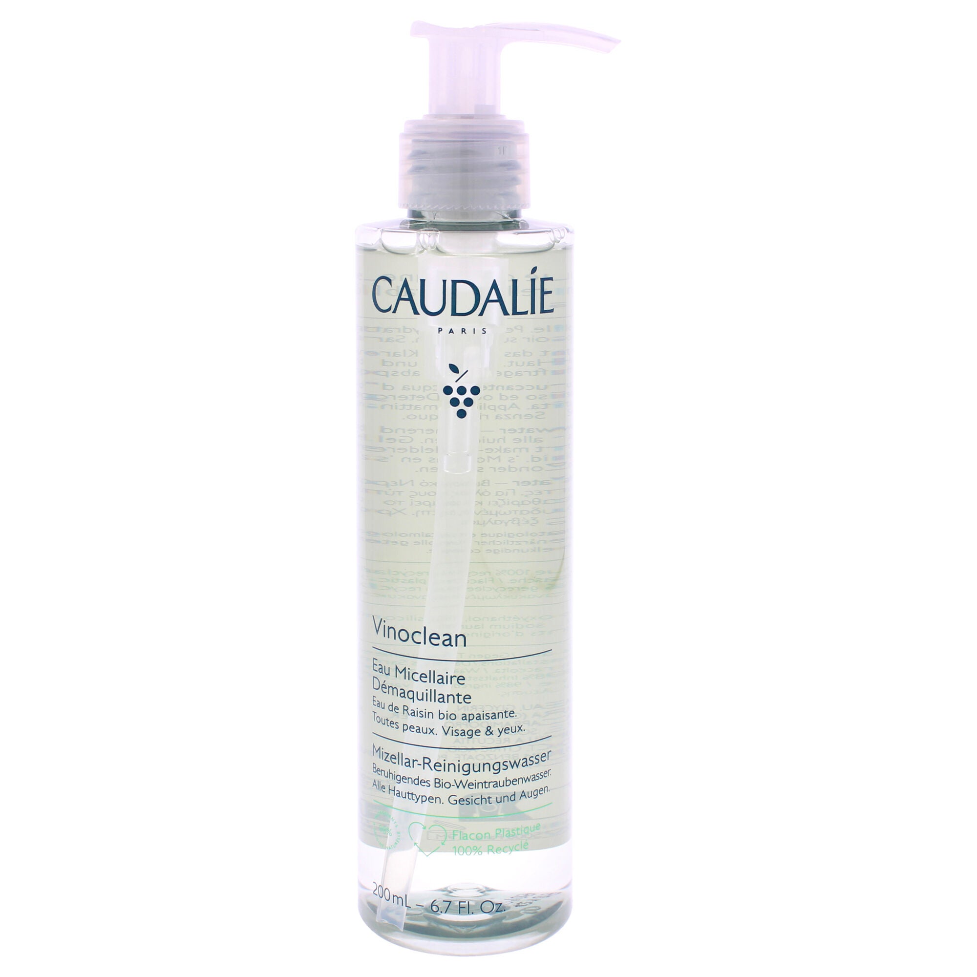 Vinoclean Micellar Cleansing Water by Caudalie for Women - 6.7 oz Cleanser, See Description, hi-res image number 0