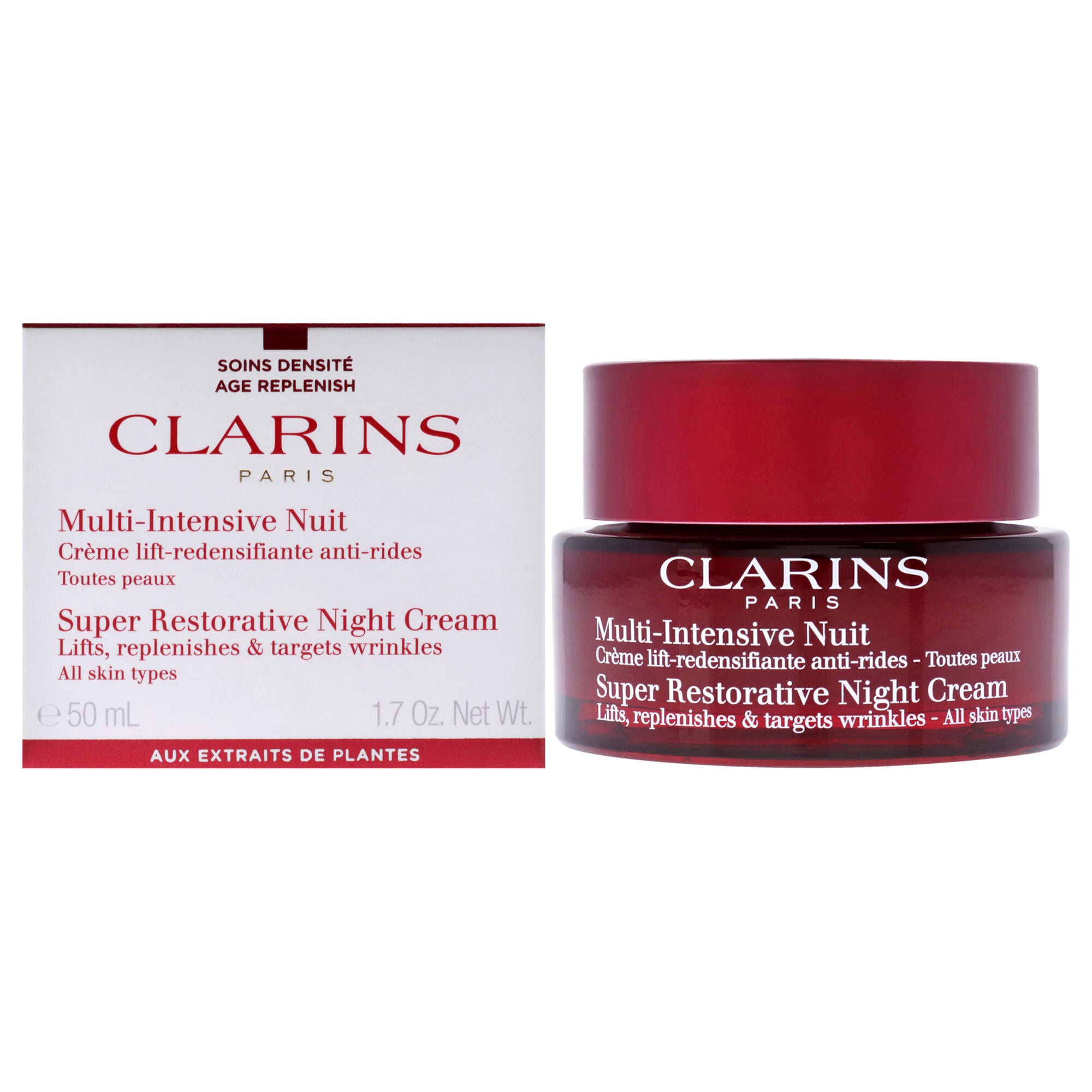 Super Restorative Night Cream - All Skin Types by Clarins for Unisex - 1.7 oz Cream, NA, hi-res image number 0