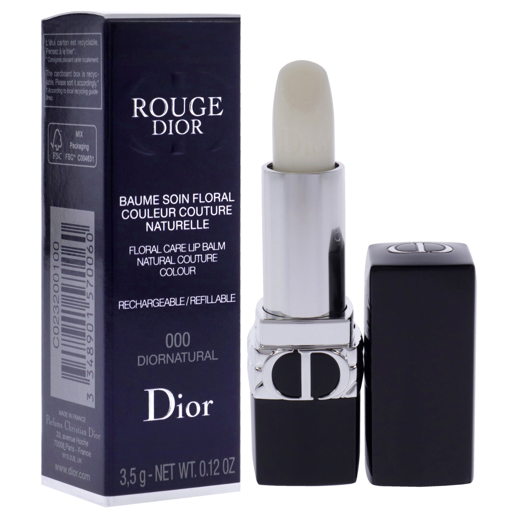 Rouge Dior Floral Care Lip Balm Satin - 000 Diornatural by Christian Dior for Women - 0.12 oz Lip Balm (Refillable), , alternate image number 6