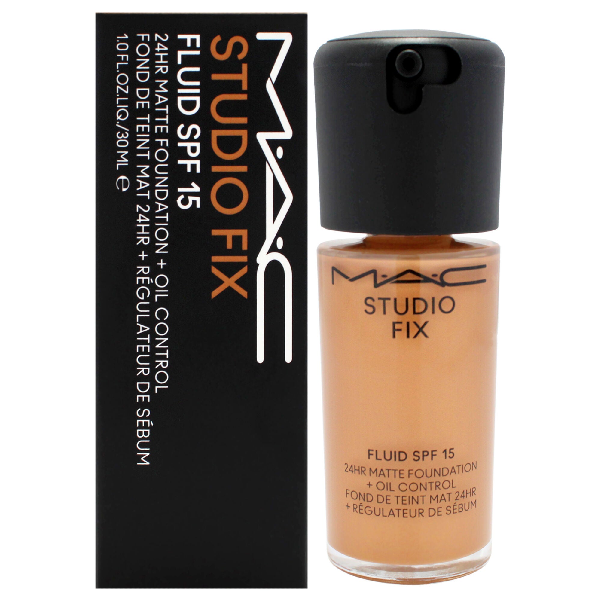 Studio Fix Fluid SPF 15 24Hr Matte Foundation Plus Oil Control - NW40 Toasted Beige with Rosy Undertones by MAC for Women - 1 oz Foundation, See Description, hi-res image number 0